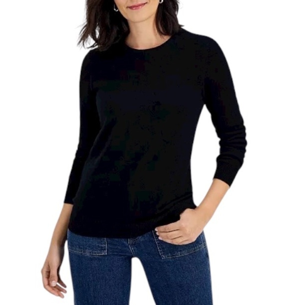 Charter Club 100% Cashmere Women's Petite Long-Sleeve Crewneck Sweater PET/ SM